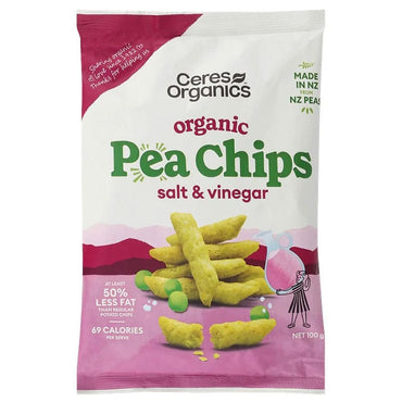 Ceres Organics Pea Chips Salt and Vinegar 100g